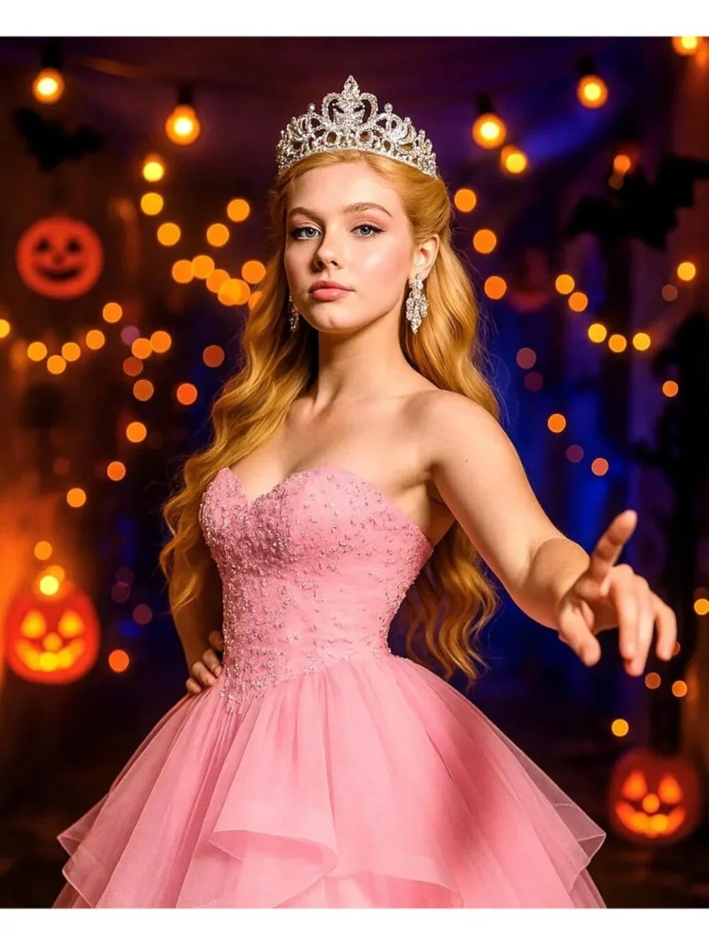 Women's Blonde Curls Cosplay Convenient Set Include Adjustable Wig Cap Headpiece
